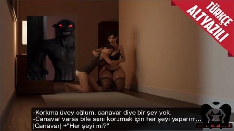 Anime Canavardan Korkan Üvey Oğlunu Camnıyla Koruyan Fütüristtik Üvey Anne